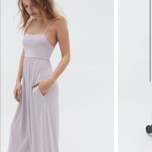 UO Mary Kate Cupro Jumpsuit - lavender color